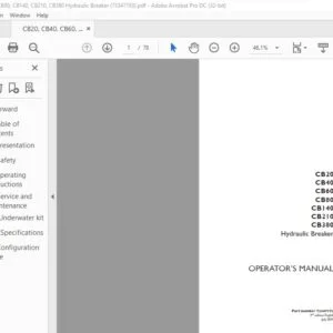 Case CB20 CB40 CB60 CB80 CB140 CB210 CB380 Hydraulic Breaker Operator's Manual - PDF DOWNLOAD