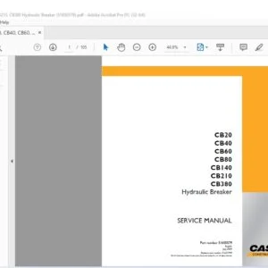 Case CB20 CB40 CB60 CB80 CB140 CB210 CB380 Hydraulic Breaker Service Manual - PDF DOWNLOAD