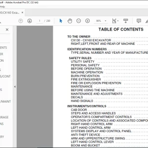 Case CX130 - CX160 Excavator Operator's Manual - PDF DOWNLOAD