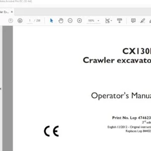 Case CX130B Crawler Excavator Operator's Manual 47462320 - PDF DOWNLOAD
