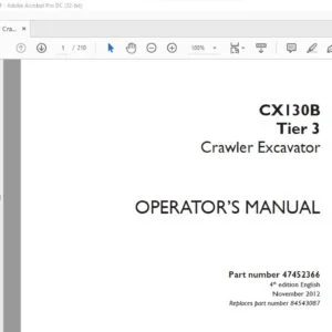 Case CX130B Tier 3 Crawler Excavators Operator's Manual 47452366 - PDF DOWNLOAD