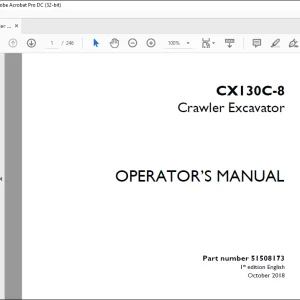 Case CX130C-8 Crawler Excavator Operator's Manual 51508173 - PDF DOWNLOAD