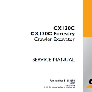 Case CX130C CX130C Forestry Crawler Excavator Service Manual 51613296 - PDF DOWNLOAD
