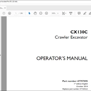Case CX130C Crawler Excavator Operator's Manual 47797595 - PDF DOWNLOAD