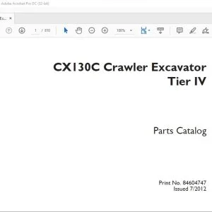 Case CX130C Crawler Excavator Tier IV Parts Catalog Manual 84604747 - PDF DOWNLOAD