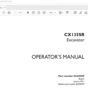 Case CX135SR Excavator Operator's Manual 84425059 - PDF DOWNLOAD
