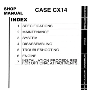 Case CX14 Hydraulic Excavator Shop Manual S5PE0001E - PDF DOWNLOAD