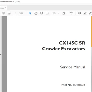 Case CX145C SR Crawler Excavators Service Manual 47395863B - PDF DOWNLOAD