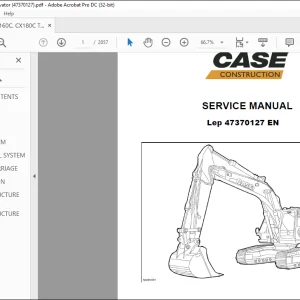 Case CX160C CX180C Tier 4 Crawler Excavator Service Manual 47370127 - PDF DOWNLOAD