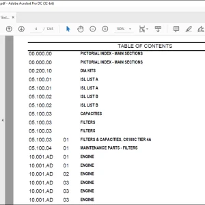 Case CX160C Crawler Excavator Tier 4 Parts Catalog Manual - PDF DOWNLOAD