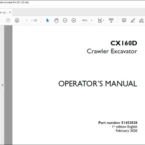 Case CX160D Crawler Excavator Operator's Manual 51453038 - PDF DOWNLOAD