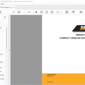 Case CX17B Compact Crawler Excavator Repair Manual 87630255 - PDF DOWNLOAD
