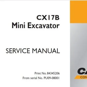Case CX17B Mini Excavator Service Manual 84345206 - PDF DOWNLOAD