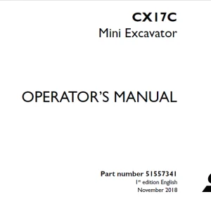 Case CX17C Mini Excavator Operator’s Manual 51557341 - PDF DOWNLOAD