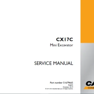 Case CX17C Mini Excavator Service Manual 51679665 - PDF DOWNLOAD