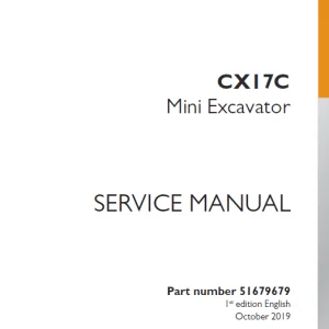 Case CX17C Mini Excavator Service Manual 51679679 - PDF DOWNLOAD