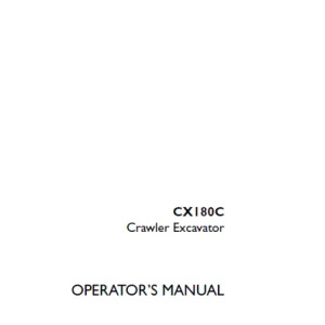 Case CX180C Crawler Excavator Operator's Manual 51548767 - PDF DOWNLOAD