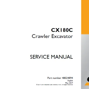 Case CX180C Crawler Excavator Service Manual 48024894 - PDF DOWNLOAD