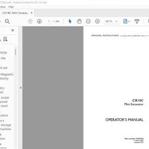 Case CX18C Mini Excavator Operator's Manual 51557362 - PDF DOWNLOAD