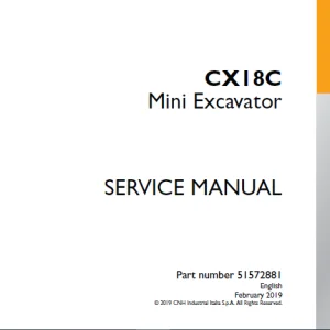 Case CX18C Mini Excavator Service Manual 51572881 - PDF DOWNLOAD