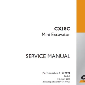 Case CX18C Mini Excavator Service Manual 51572891 - PDF DOWNLOAD