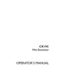 Case CX19C Mini Excavator Operator's Manual 90361798 - PDF DOWNLOAD