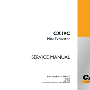 Case CX19C Mini Excavator Service Manual 51656410 - PDF DOWNLOAD