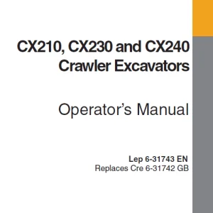 Case CX210 CX230 & CX240 Crawler Excavators Operator's Manual 6-31743 - PDF DOWNLOAD
