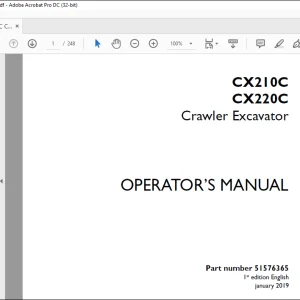 Case CX210C CX220C Crawler Excavator Operator's Manual 51576365 - PDF DOWNLOAD