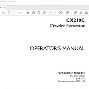 Case CX210C Crawler Excavator Operator's Manual 48028446 - PDF DOWNLOAD
