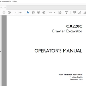 Case CX220C Crawler Excavator Operator's Manual 51548779 - PDF DOWNLOAD