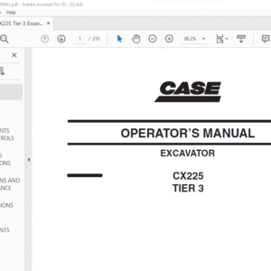 Case CX225 TIER 3 Excavator Operator's Manual - PDF DOWNLOAD