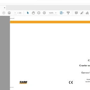 Case CX225SR Tier 3 Crawler Excavator Operator's Manual 84339042 - PDF DOWNLOAD