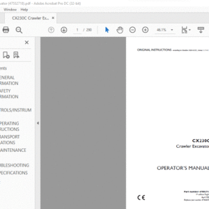 Case CX230C Crawler Excavator Operator's Manual 47552718 - PDF DOWNLOAD