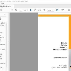 Case CX26B CX30B Series 2 Mini Excavators Operator's Manual 84371831 - PDF DOWNLOAD
