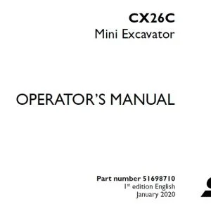 Case CX26C Mini Excavator Operator's Manual 51698710 - PDF DOWNLOAD