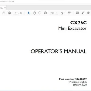 Case CX26C Mini Excavator Operator's Manual 51698857 - PDF DOWNLOAD