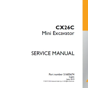 Case CX26C Mini Excavator Service Manual 51605674 - PDF DOWNLOAD