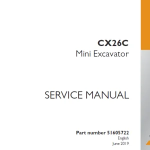 Case CX26C Mini Excavator Service Manual 51605722 - PDF DOWNLOAD