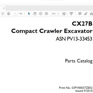 Case CX27B Compact Crawler Excavator Parts Catalog Manual S3PV00037ZE02 - PDF DOWNLOAD