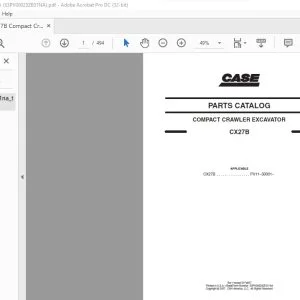 Case CX27B Compact Crawler Excavators Parts Catalog Manual S3PV00023ZE01 - PDF DOWNLOAD