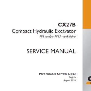 Case CX27B Compact Hydraulic Excavator Service Manual S5PV0022E02 - PDF DOWNLOAD