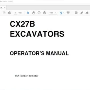 Case CX27B Excavators Operator's Manual 87458477 - PDF DOWNLOAD
