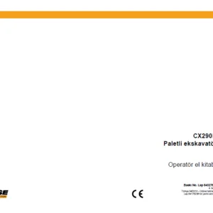 Case CX290B Paletli ekskavatör Operatör el kitabı - PDF DOWNLOAD