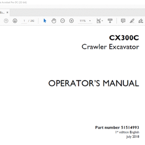 Case CX300C Crawler Excavator Operator's Manual 51514993 - PDF DOWNLOAD