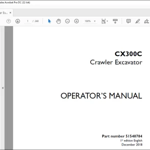 Case CX300C Crawler Excavator Operator's Manual 51548784 - PDF DOWNLOAD