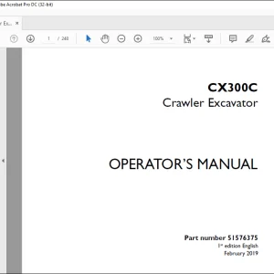 Case CX300C Crawler Excavator Operator's Manual 51576375 - PDF DOWNLOAD