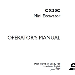 Case CX30C Mini Excavator Operator’s Manual 51632739 - PDF DOWNLOAD
