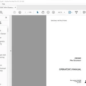 Case CX30C Mini Excavator Operator's Manual 51632788 - PDF DOWNLOAD