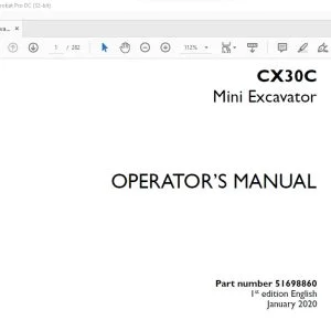 Case CX30C Mini Excavator Operator's Manual 51698860 - PDF DOWNLOAD